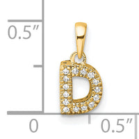 14K  Diamond Letter D Initial with Bail Pendant-PM9797D-006-YA