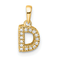 14K  Diamond Letter D Initial with Bail Pendant-PM9797D-006-YA