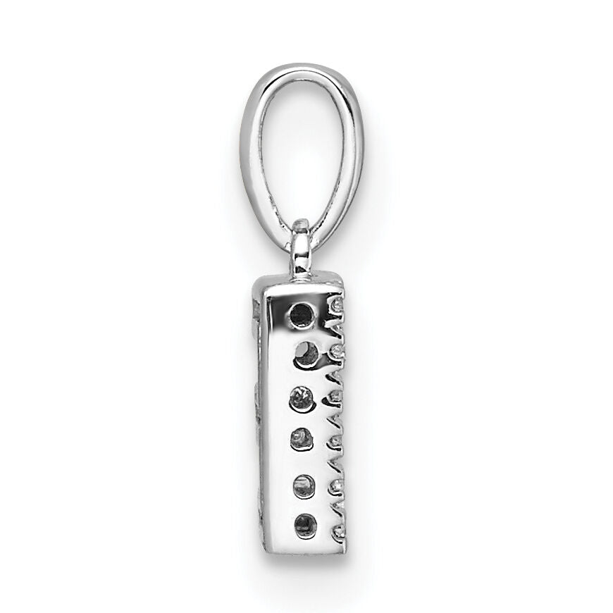 14K  White Gold Diamond Letter E Initial with Bail Pendant-PM9797E-006-WA