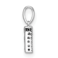 14K  White Gold Diamond Letter E Initial with Bail Pendant-PM9797E-006-WA