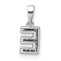 14K  White Gold Diamond Letter E Initial with Bail Pendant-PM9797E-006-WA