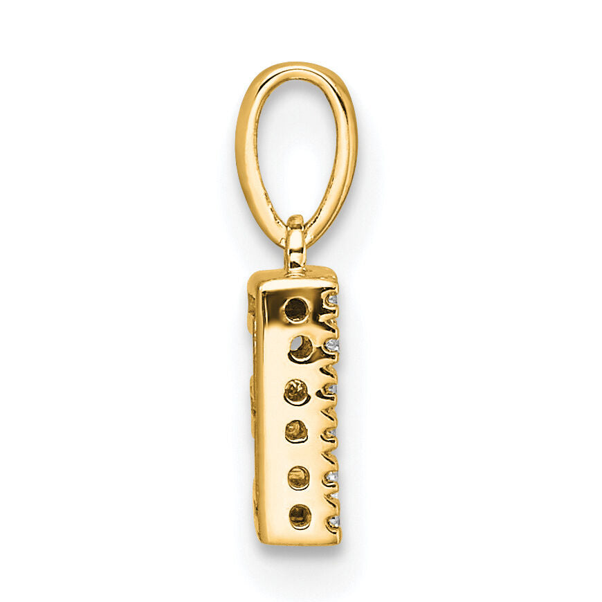 14K  Diamond Letter E Initial with Bail Pendant-PM9797E-006-YA