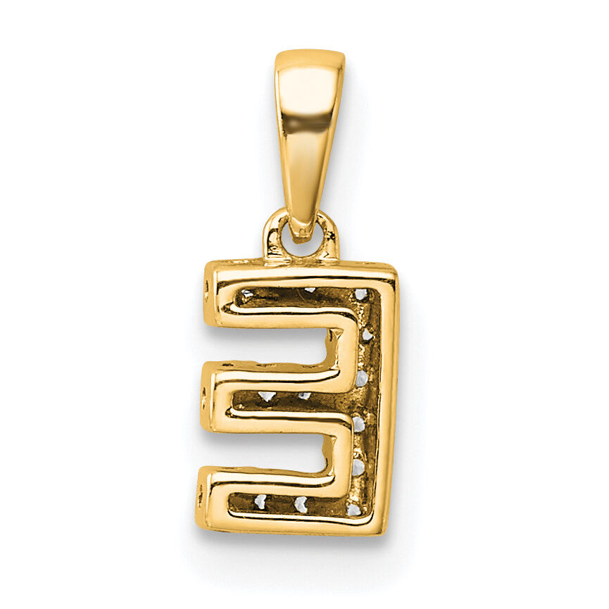 14K  Diamond Letter E Initial with Bail Pendant-PM9797E-006-YA