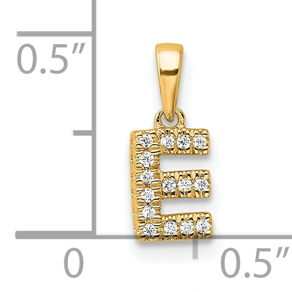 14K  Diamond Letter E Initial with Bail Pendant-PM9797E-006-YA