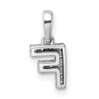 14K  White Gold Diamond Letter F Initial with Bail Pendant-PM9797F-005-WA
