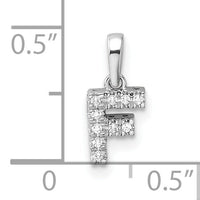 14K  White Gold Diamond Letter F Initial with Bail Pendant-PM9797F-005-WA