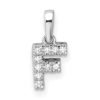 14K  White Gold Diamond Letter F Initial with Bail Pendant-PM9797F-005-WA