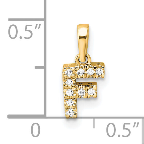 14K  Diamond Letter F Initial with Bail Pendant-PM9797F-005-YA