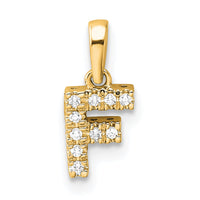 14K  Diamond Letter F Initial with Bail Pendant-PM9797F-005-YA