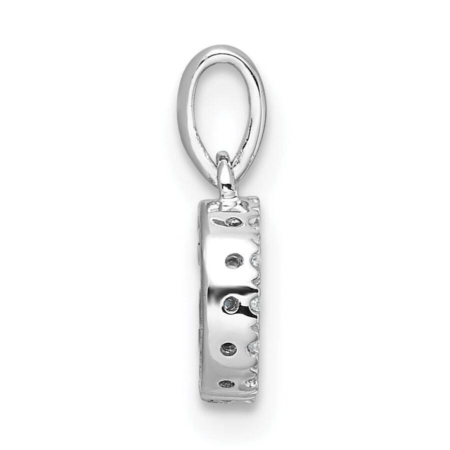 14K  White Gold Diamond Letter G Initial with Bail Pendant-PM9797G-008-WA