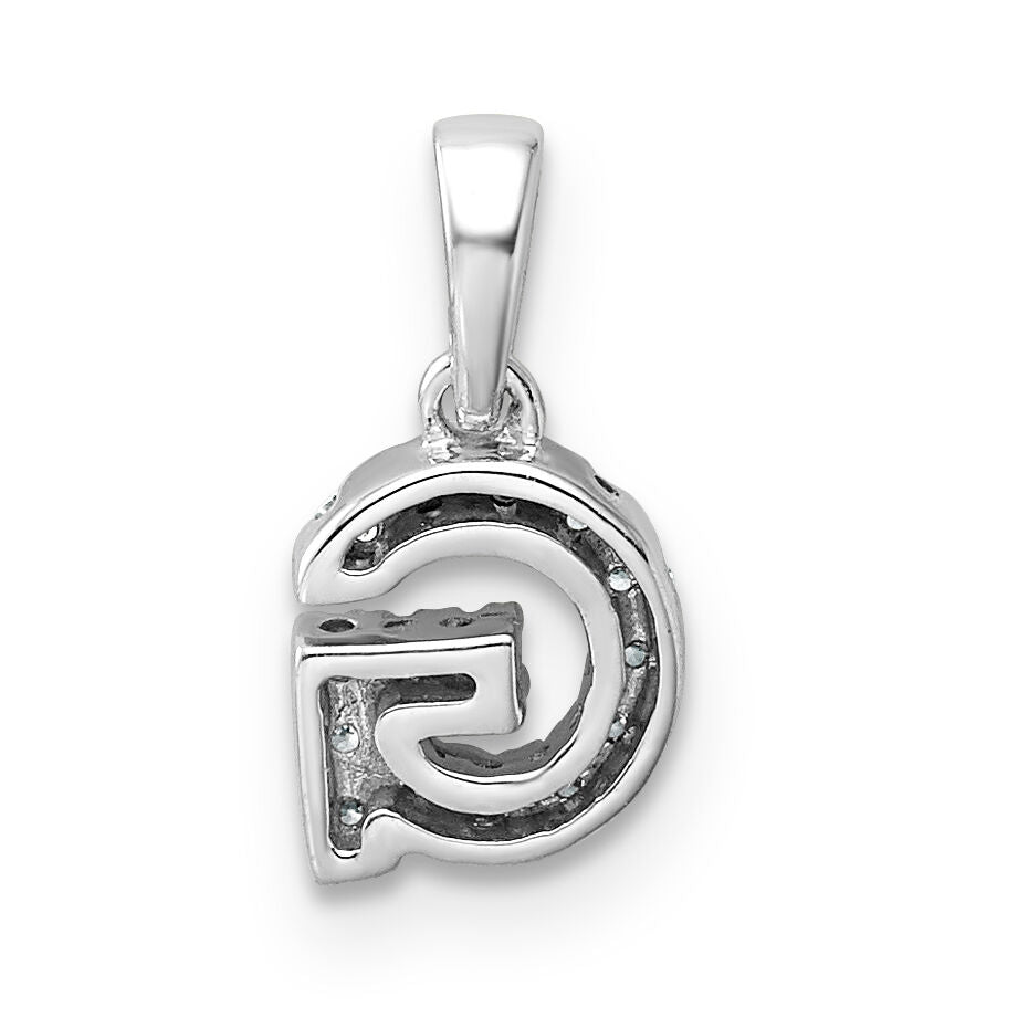 14K  White Gold Diamond Letter G Initial with Bail Pendant-PM9797G-008-WA