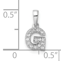 14K  White Gold Diamond Letter G Initial with Bail Pendant-PM9797G-008-WA