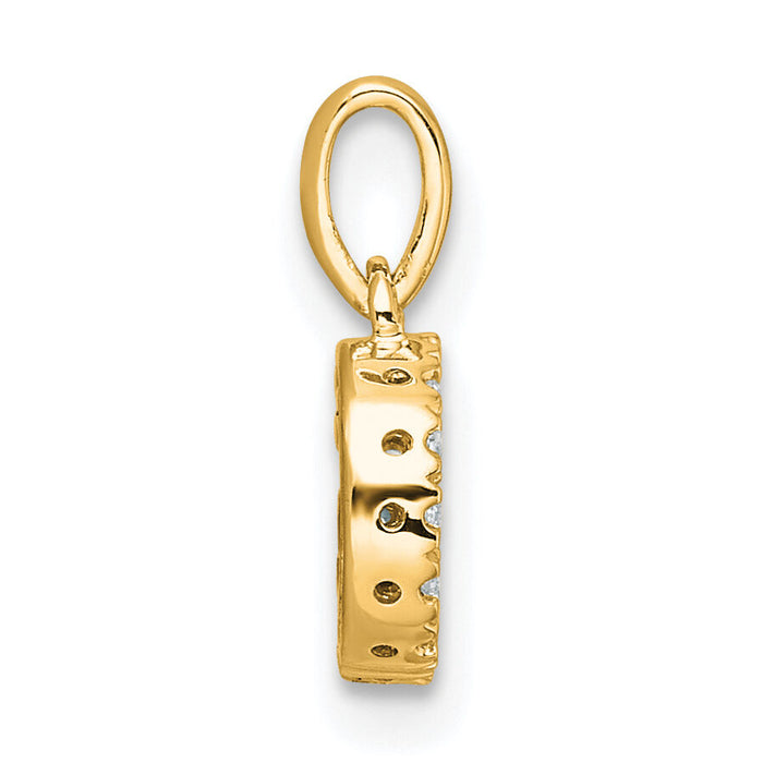 14K  Diamond Letter G Initial with Bail Pendant-PM9797G-008-YA