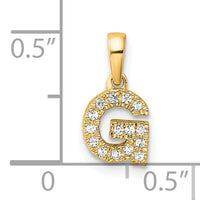 14K  Diamond Letter G Initial with Bail Pendant-PM9797G-008-YA