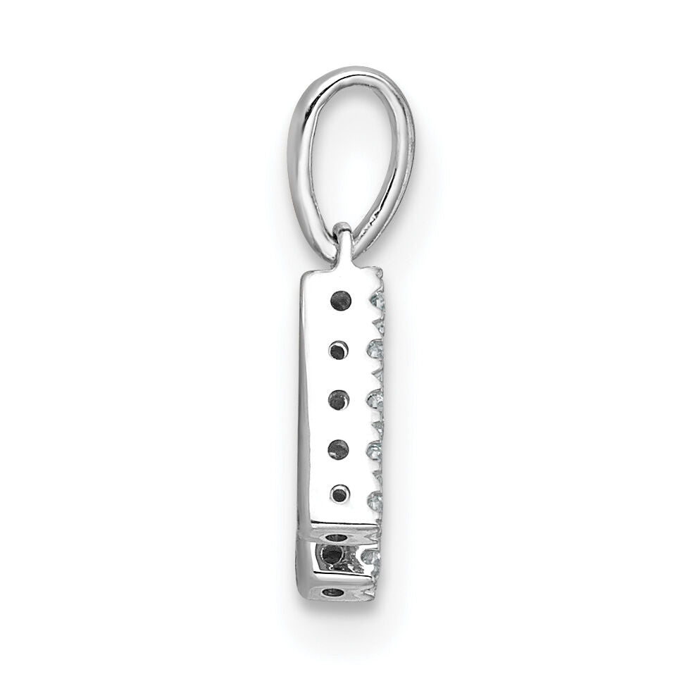 14K  White Gold Diamond Letter H Initial with Bail Pendant-PM9797H-006-WA