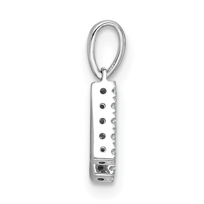 14K  White Gold Diamond Letter H Initial with Bail Pendant-PM9797H-006-WA