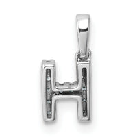 14K  White Gold Diamond Letter H Initial with Bail Pendant-PM9797H-006-WA