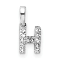 14K  White Gold Diamond Letter H Initial with Bail Pendant-PM9797H-006-WA