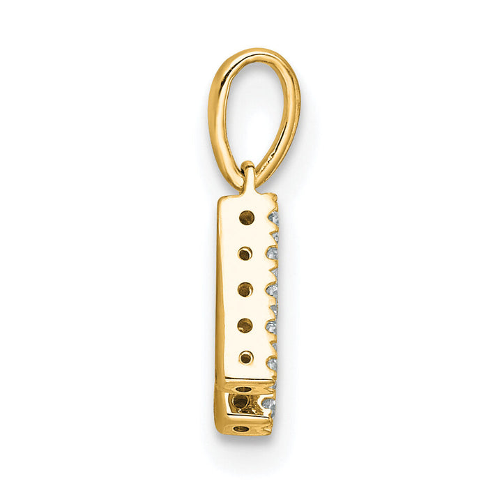 14K  Diamond Letter H Initial with Bail Pendant-PM9797H-006-YA