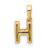 14K  Diamond Letter H Initial with Bail Pendant-PM9797H-006-YA