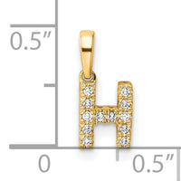 14K  Diamond Letter H Initial with Bail Pendant-PM9797H-006-YA