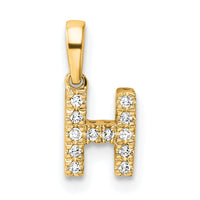 14K  Diamond Letter H Initial with Bail Pendant-PM9797H-006-YA