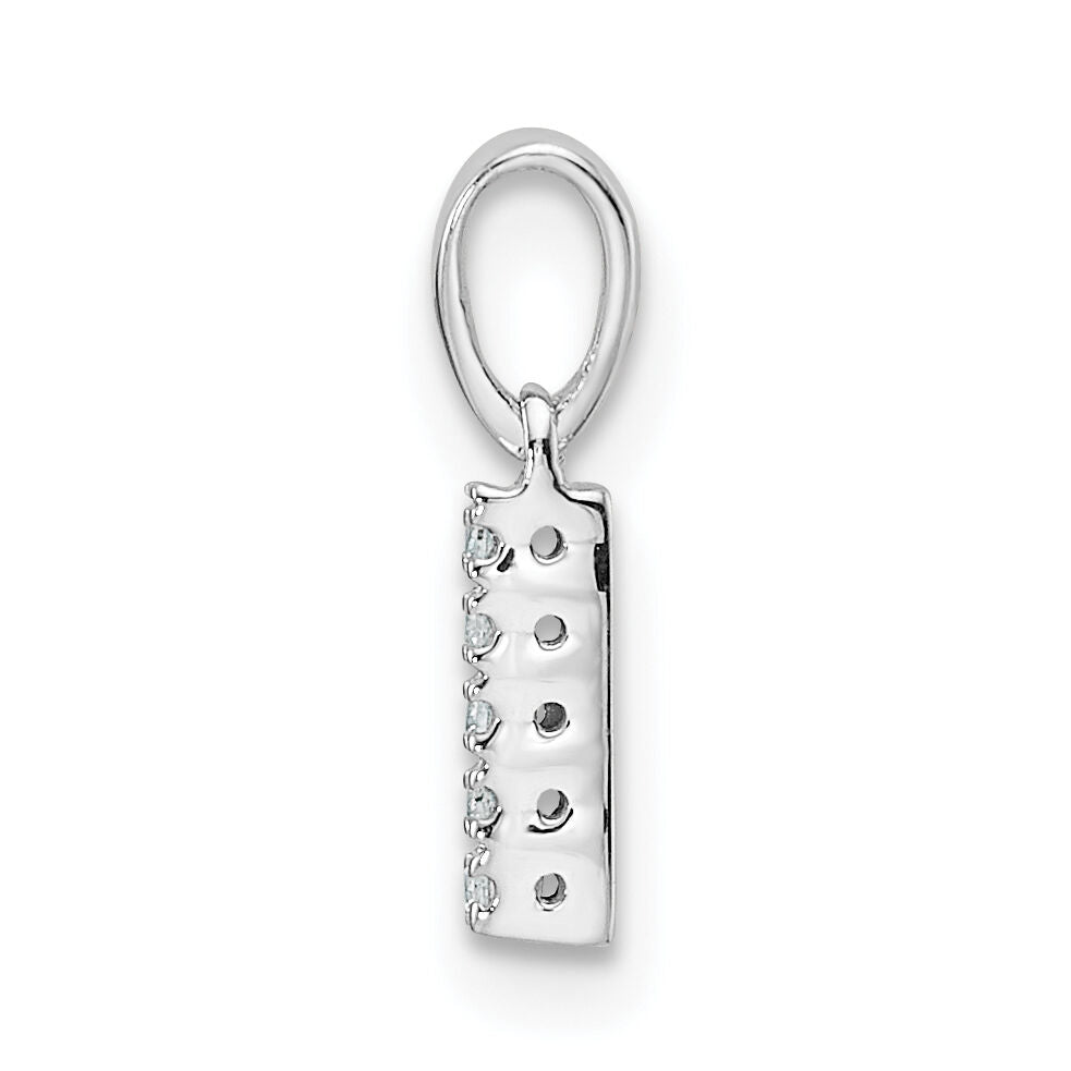 14K  White Gold Diamond Letter I Initial with Bail Pendant-PM9797I-003-WA