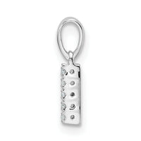 14K  White Gold Diamond Letter I Initial with Bail Pendant-PM9797I-003-WA