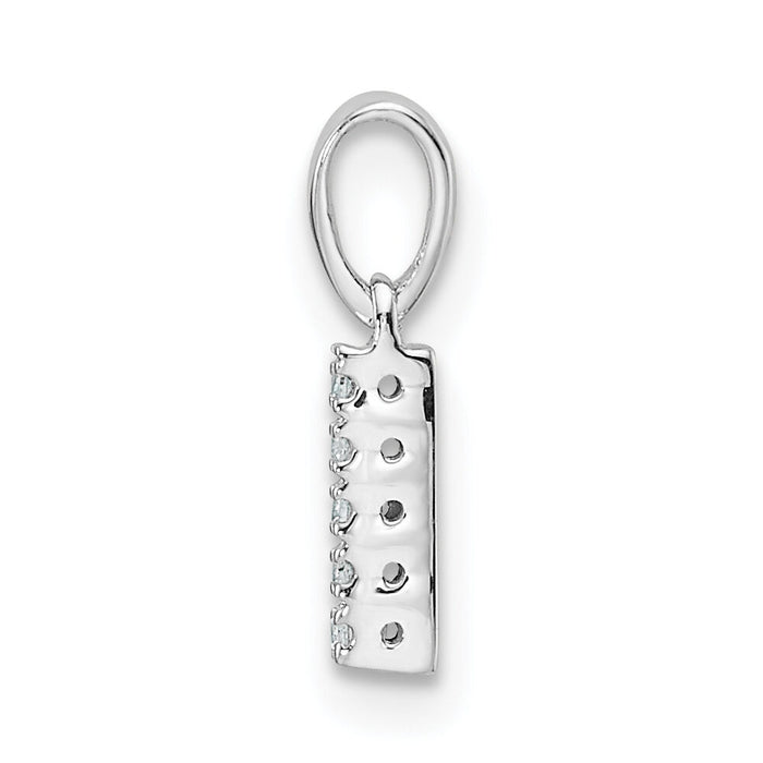 14K  White Gold Diamond Letter I Initial with Bail Pendant-PM9797I-003-WA