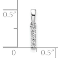 14K  White Gold Diamond Letter I Initial with Bail Pendant-PM9797I-003-WA