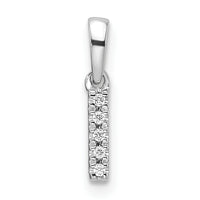 14K  White Gold Diamond Letter I Initial with Bail Pendant-PM9797I-003-WA