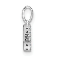 14K  White Gold Diamond Letter J Initial with Bail Pendant-PM9797J-004-WA