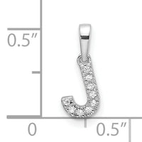 14K  White Gold Diamond Letter J Initial with Bail Pendant-PM9797J-004-WA