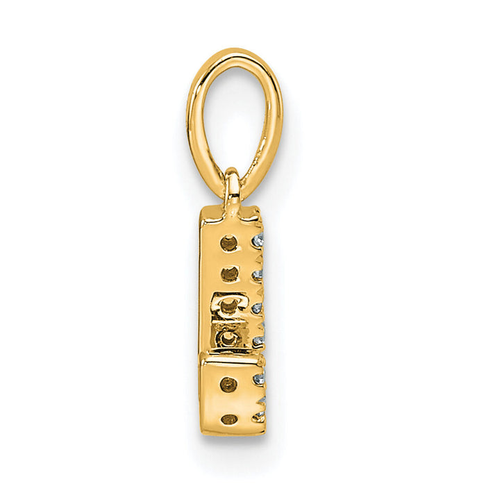 14K  Diamond Letter J Initial with Bail Pendant-PM9797J-004-YA