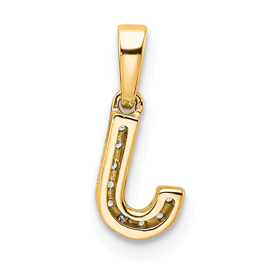14K  Diamond Letter J Initial with Bail Pendant-PM9797J-004-YA