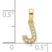 14K  Diamond Letter J Initial with Bail Pendant-PM9797J-004-YA