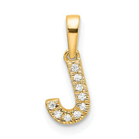 14K  Diamond Letter J Initial with Bail Pendant-PM9797J-004-YA