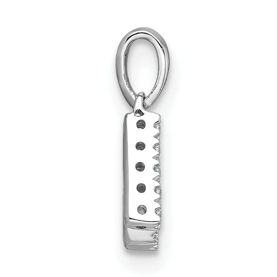 14K  White Gold Diamond Letter K  Initial with Bail Pendant-PM9797K-005-WA