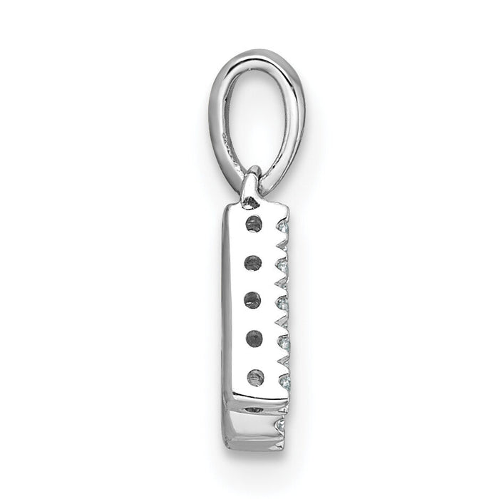 14K  White Gold Diamond Letter K  Initial with Bail Pendant-PM9797K-005-WA