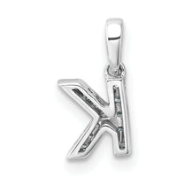14K  White Gold Diamond Letter K  Initial with Bail Pendant-PM9797K-005-WA