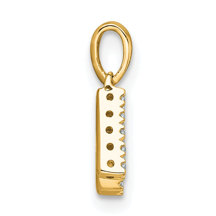 14K  Diamond Letter K  Initial with Bail Pendant-PM9797K-005-YA