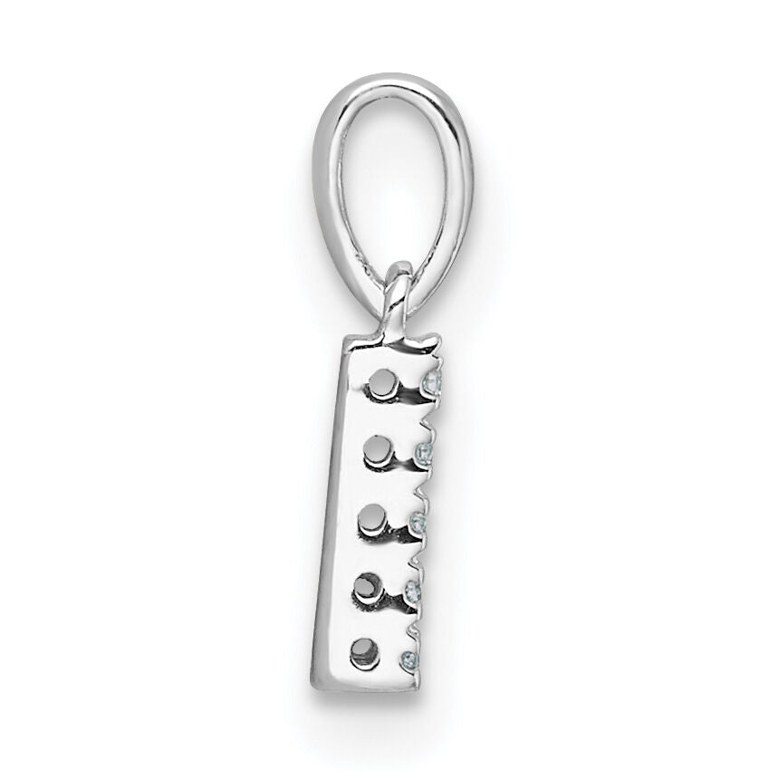 14K  White Gold Diamond Letter L Initial with Bail Pendant-PM9797L-004-WA