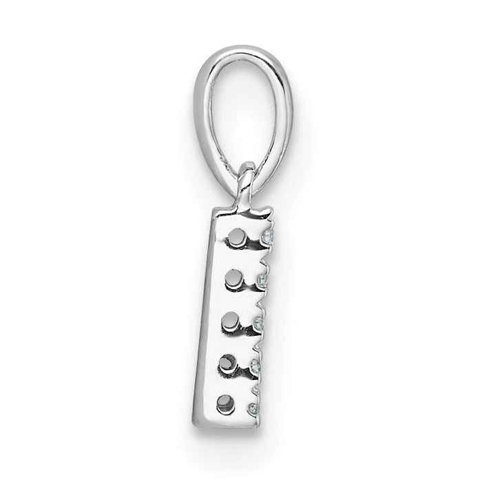14K  White Gold Diamond Letter L Initial with Bail Pendant-PM9797L-004-WA