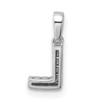14K  White Gold Diamond Letter L Initial with Bail Pendant-PM9797L-004-WA