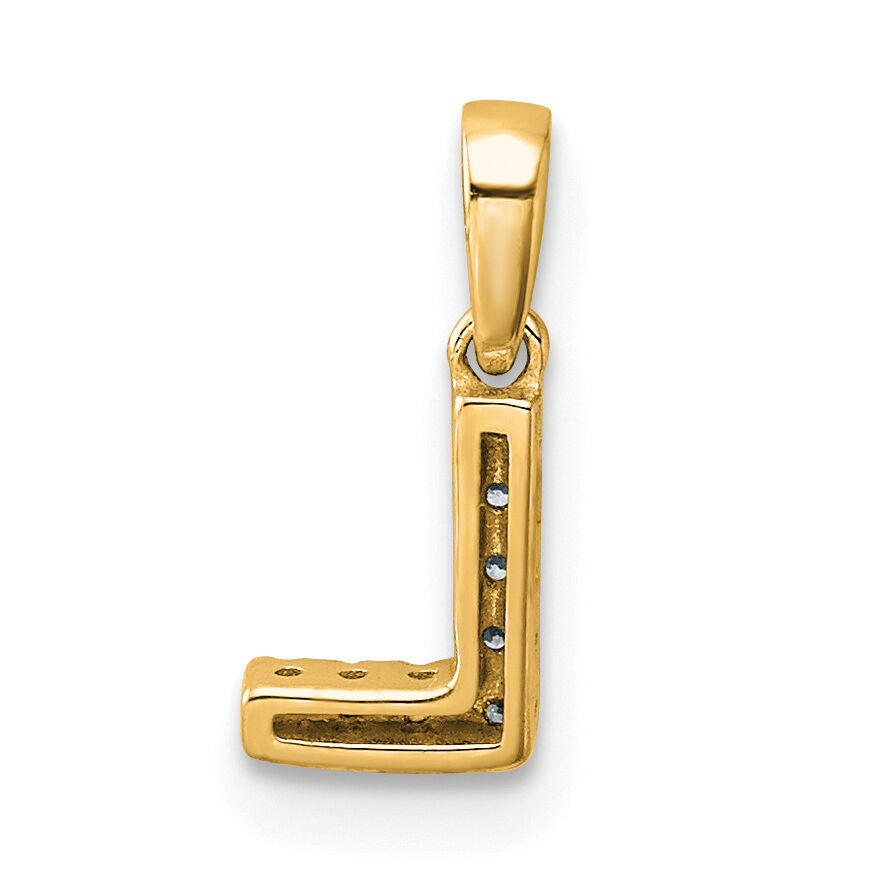 14K  Diamond Letter L Initial with Bail Pendant-PM9797L-004-YA