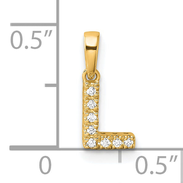 14K  Diamond Letter L Initial with Bail Pendant-PM9797L-004-YA