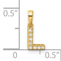 14K  Diamond Letter L Initial with Bail Pendant-PM9797L-004-YA