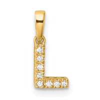 14K  Diamond Letter L Initial with Bail Pendant-PM9797L-004-YA