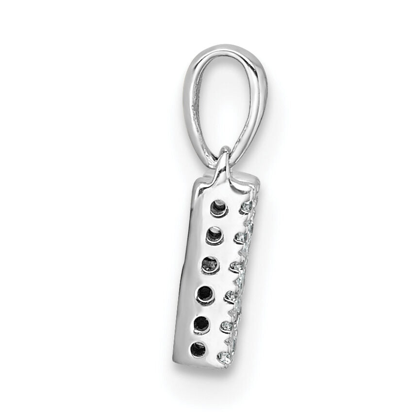 14K  White Gold Diamond Letter M Initial with Bail Pendant-PM9797M-009-WA