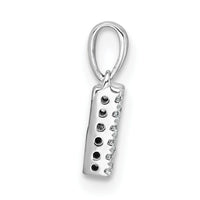 14K  White Gold Diamond Letter M Initial with Bail Pendant-PM9797M-009-WA